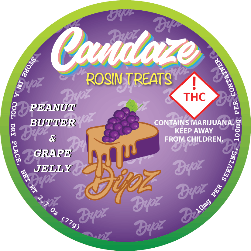 Photograph of product: Candaze | Rosin Gummies | Dipz Grape PB&J (S)*