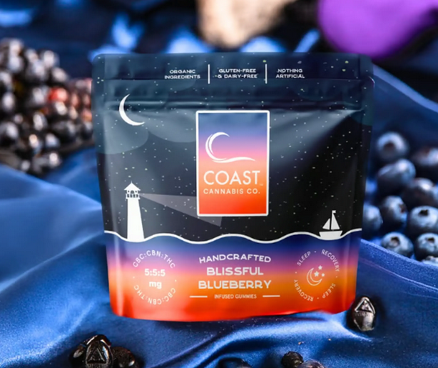 Photograph of product: Gummies - Blissfull Blueberry - 1:1:1 (CBN:CBC:TH-oui) - 20Pcs - 100mg