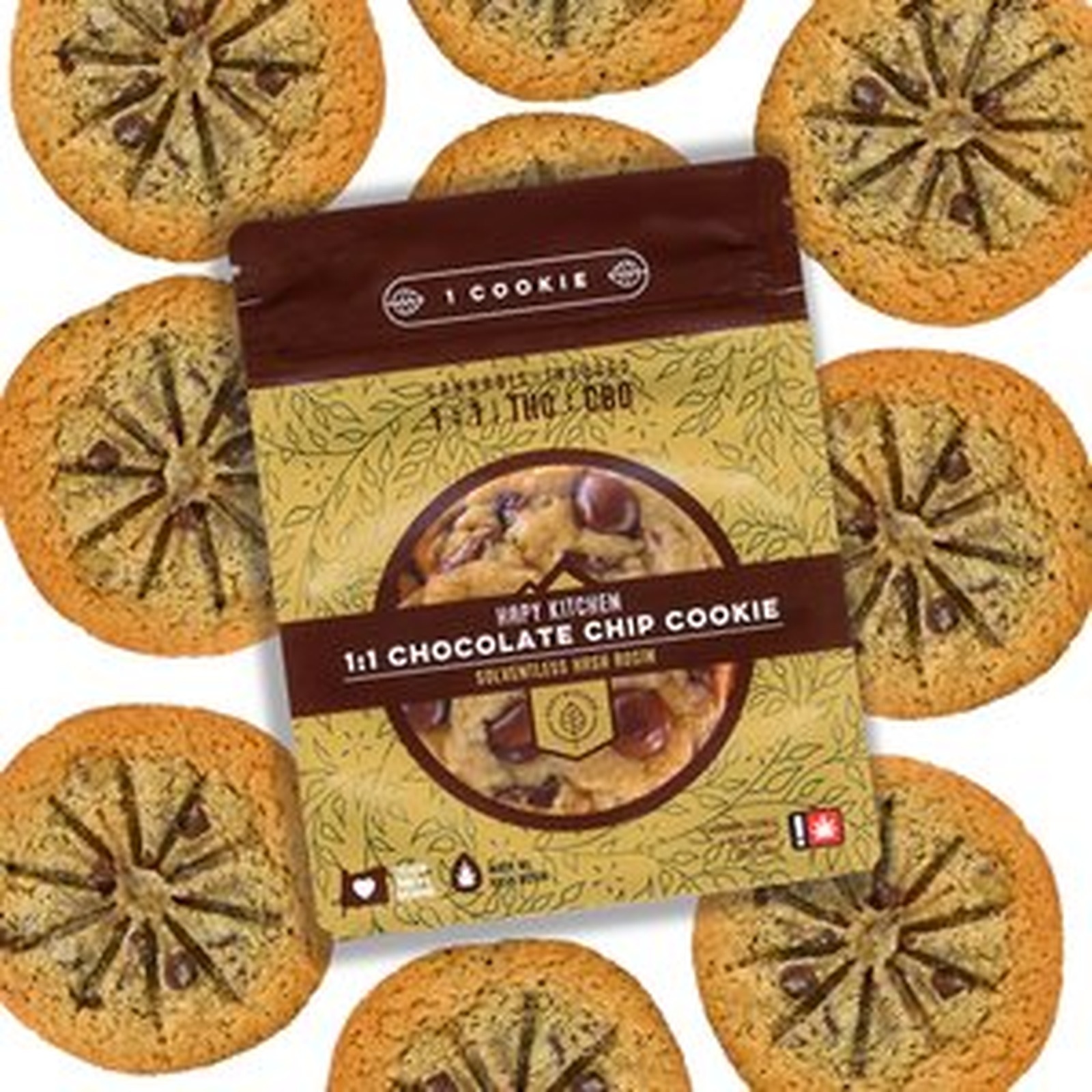 Photograph of Product: Chocolate Chip | 1:1 THC/CBD | Hash Rosin Infused Cookie | Hybrid