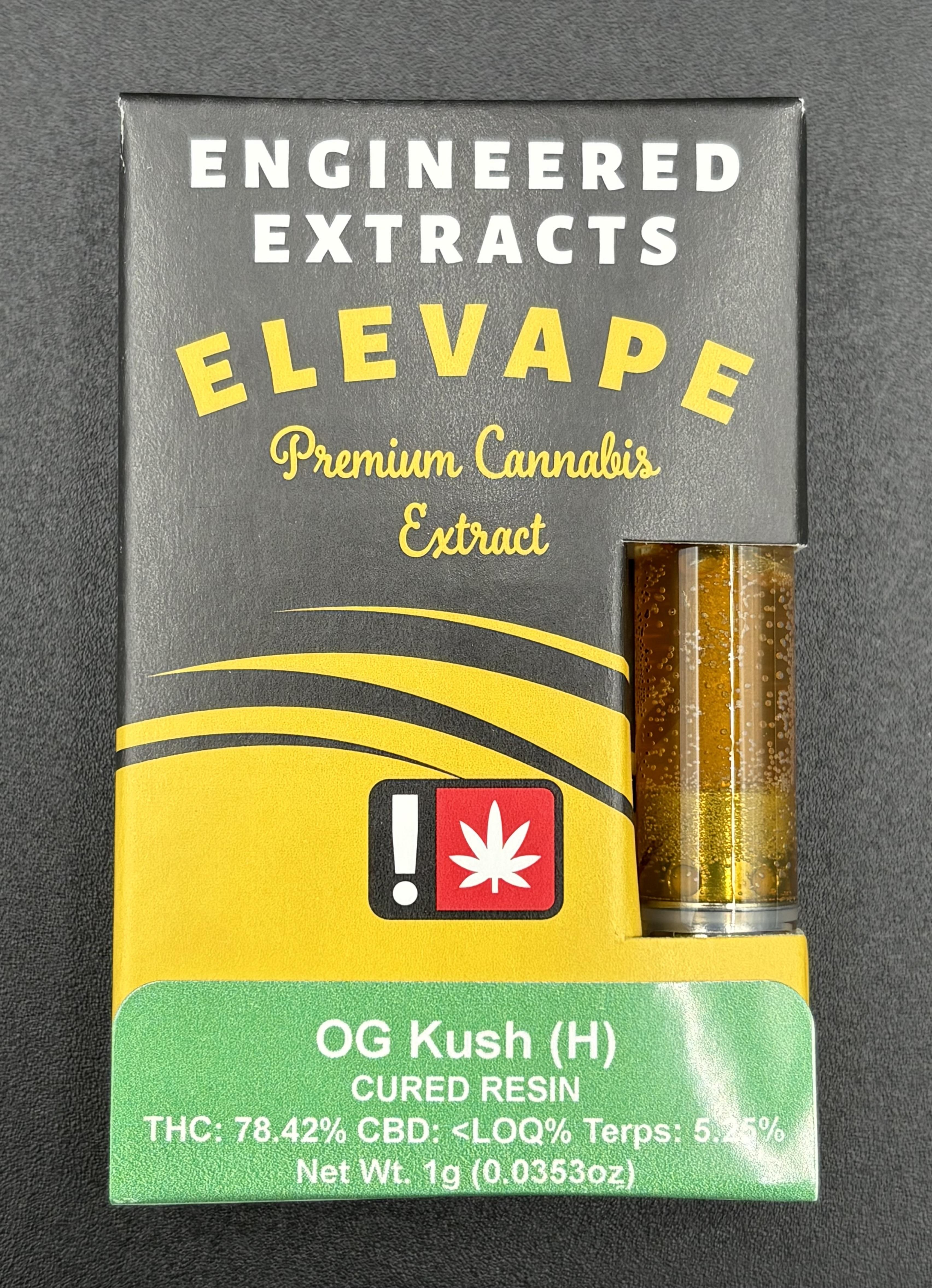 Photograph of product: E.E. Elevate - OG Kush (H) - Cured Resin Cart.