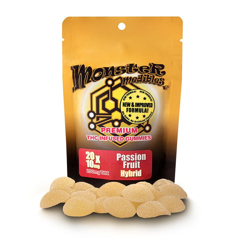 Photograph of product: Monster | Passion Fruit | 200mg Gummies | REC