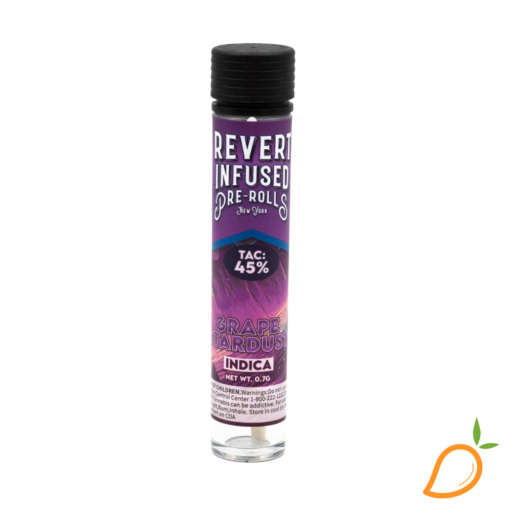 Photograph of product: 0.7g Grape Stardust Infused Preroll Revert