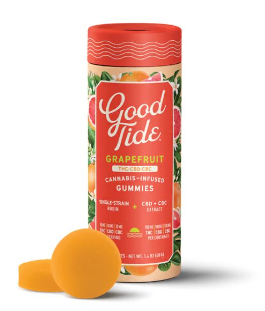 Photograph of product: Grapefruit Rosin Gummies 1:1:1 TH-oui:CBD:CBC - 100mg | 10pk