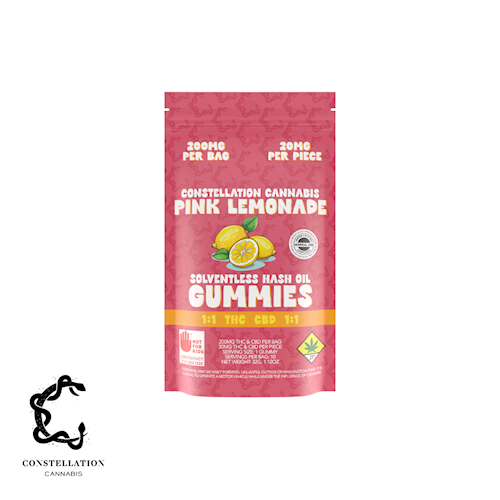 Photograph of product: Pink Lemonade 1:1 CBD au chocolat Rosin Gummies (DOH)