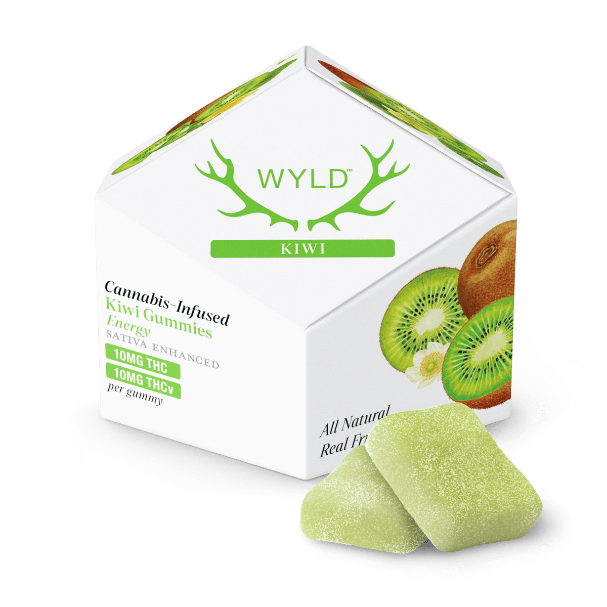Photograph of product: Gummies | WYLD | Kiwi [1:1 TH-oui:TH-ouiV] [10pk]