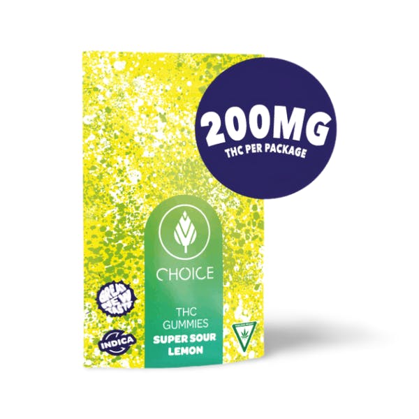 Photograph of product: Choice | Super Sour Cherry Limeade | 200mg Gummies | REC