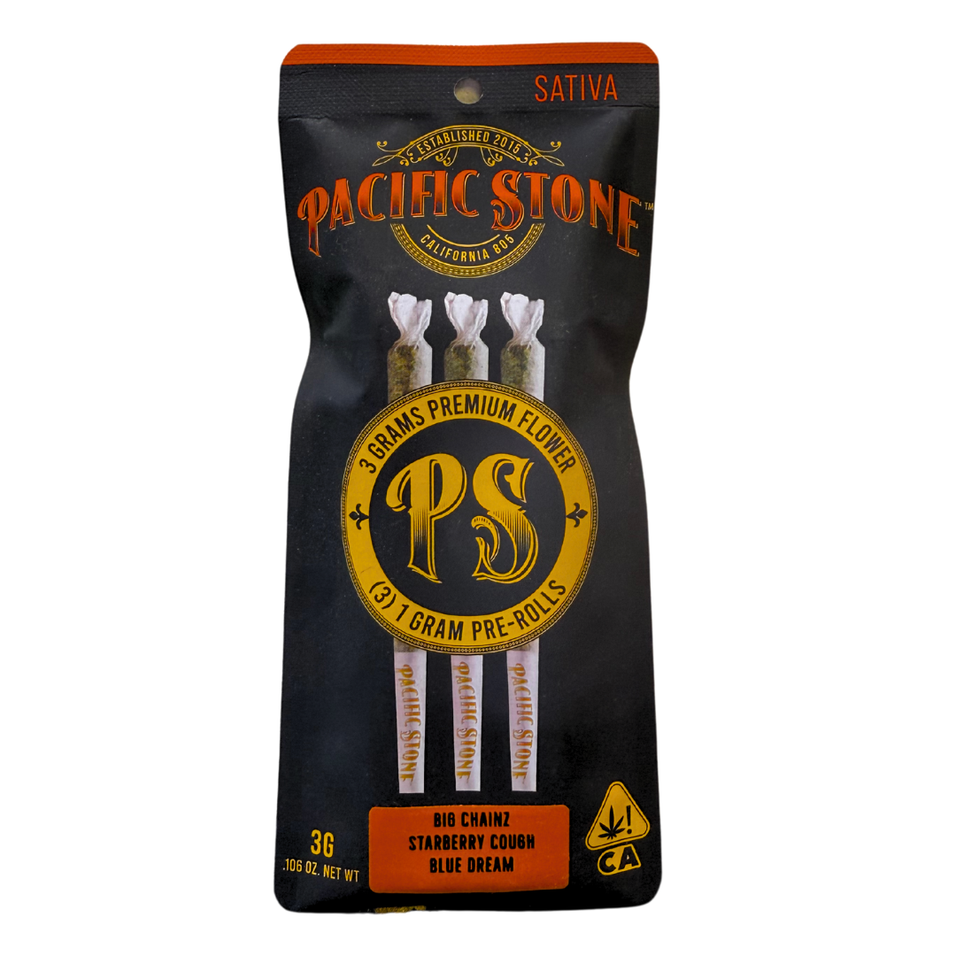 Photograph of product: BIG CHAINZ X STARBERRY COUGH X BLUE DREAM Oui'd VARIETY 3PK PREROLLS