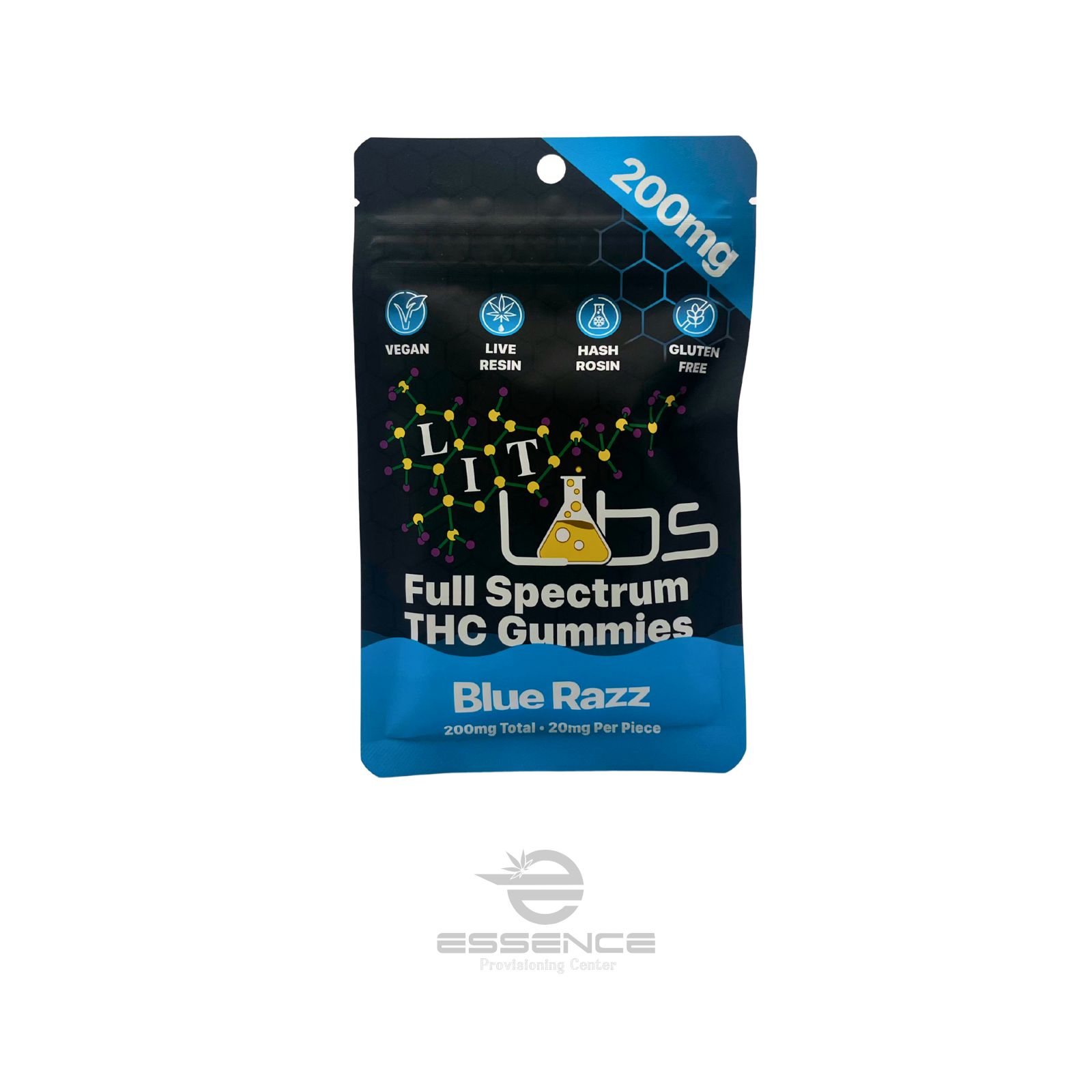 Photograph of product: Lit Labs - Blue Razz (Resin+Rosin) Full Spectrum Gummies - 200mg