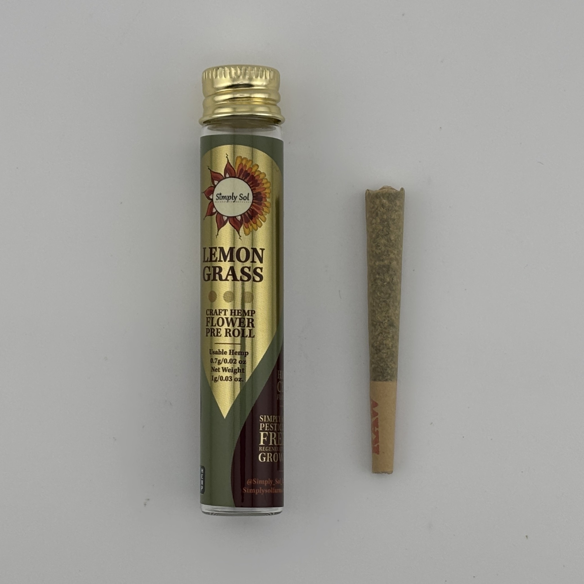 Photograph of product: Simply Sol | CBD Preroll | Lemongrass