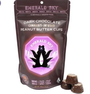 Photograph of product: Emerald Sky | Oui'd Dark Chocolate Peanut Butter Cups | 100mg