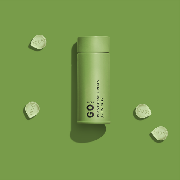Photograph of product: 1906 go DROPS- 20-PLANT BASED PILLS for ENERGY