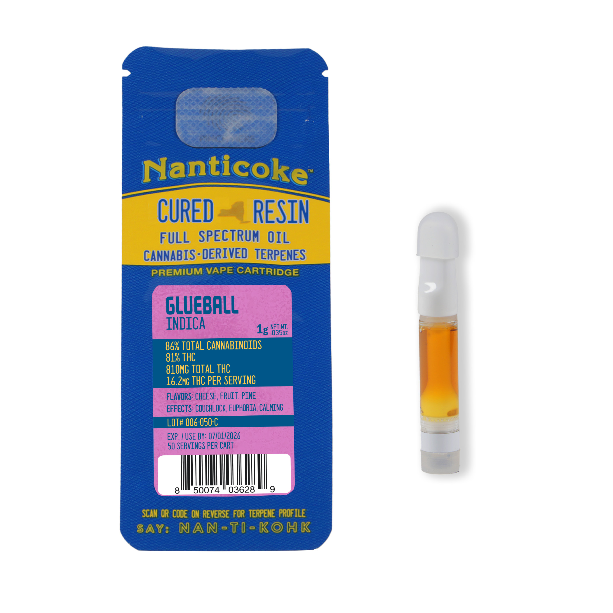 Photograph of product: Nanticoke - Glueball - Cured Resin 510 Cart
