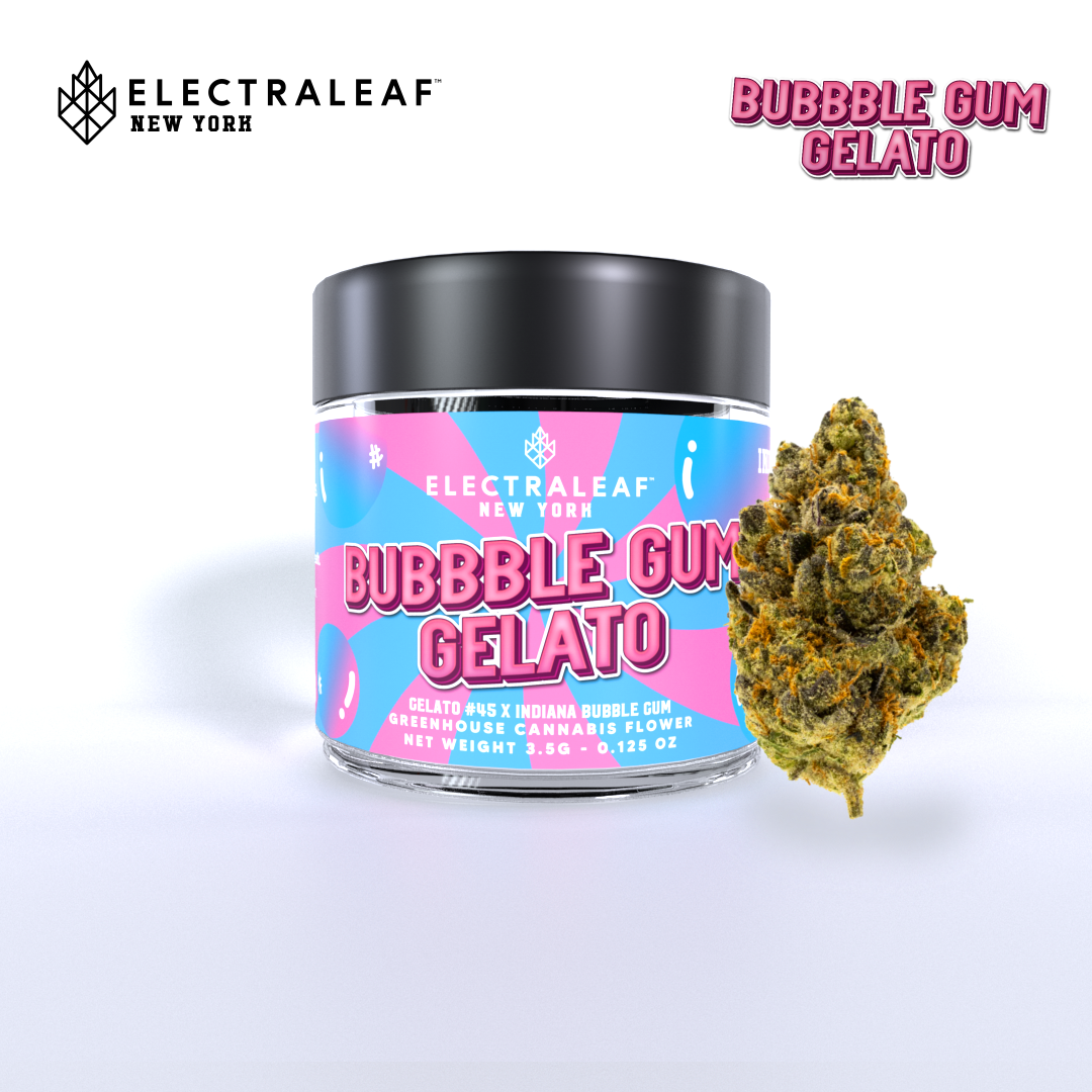 Photograph of product: Electraleaf Bubble Gum Gelato Flower 3.5g