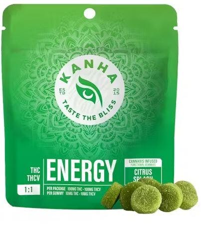 Photograph of product: Kanha - 10pk Citrus Splash 1:1 THC:THCV Nano Gummies 100mg