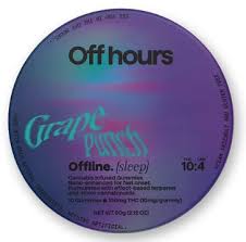 Photograph of product: Offhours - Grape Punch Offline (I) - 10:10:4 TH-oui/CBD/CBN Gummies 10pk - 100mg