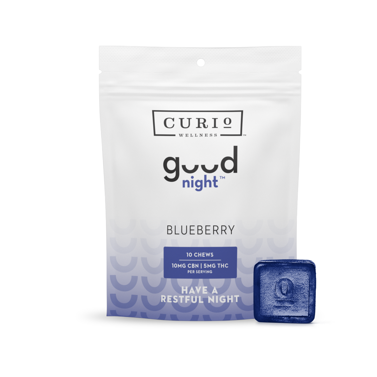 Photograph of Product: Good Night Medicated Chews Blueberry 2:1 CBN:THC 5mg
