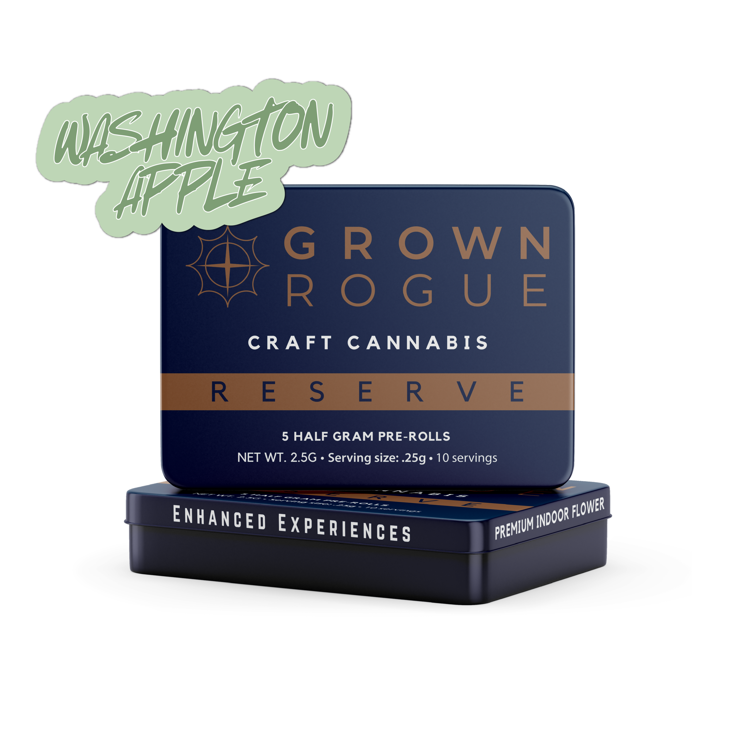 Photograph of product: Grown Rogue Washington Apple (I) Reserve Pre-Roll Multi Pack 0.5g 5pk