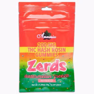 Photograph of product: Amnesia - 200mg Zerds au chocolat Rosin - Watermelon Freeze
