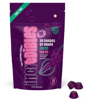 Photograph of product: 50 Shades of Grape | 1:1 Gummies | 100mg