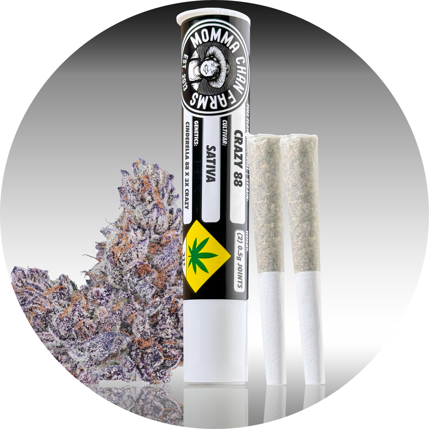 Photograph of Product: Momma Chan Farms - Crazy 88 Preroll 2pk