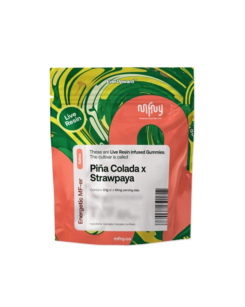 Photograph of product: MFNY - Pina Colada x Strawpaya - Live Resin Gummies - 100mg