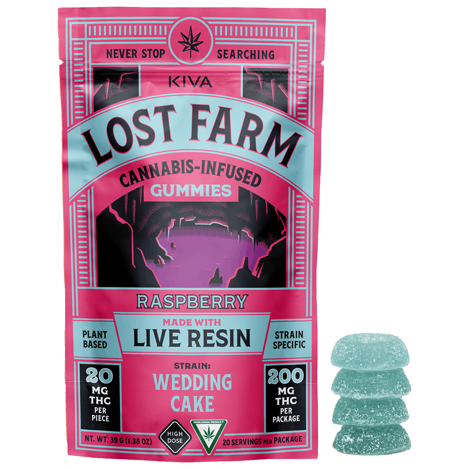 Photograph of product: Raspberry x Wedding Cake | Live Resin Infused | Lost Farm