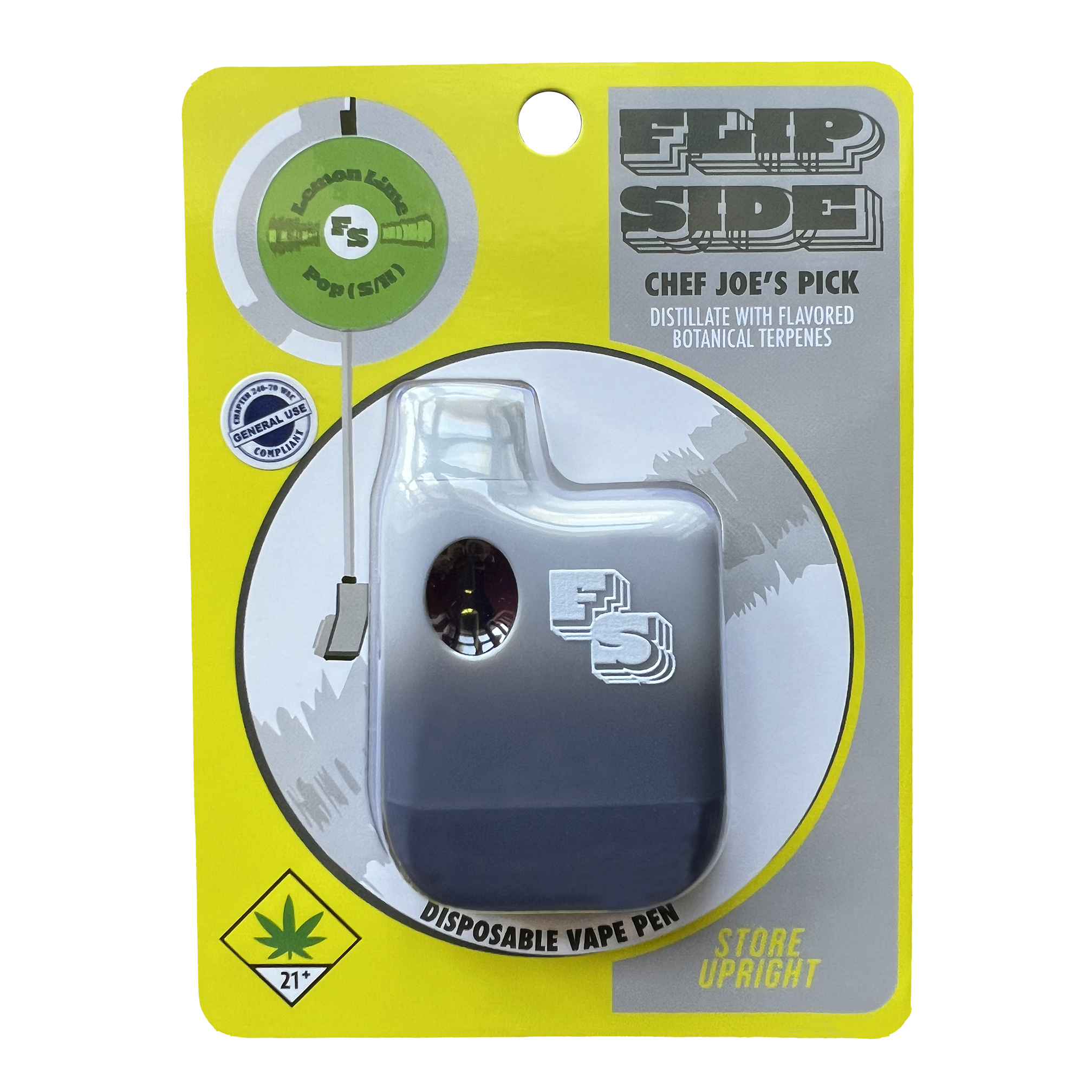 Photograph of product: Flipside | Lemon Lime Pop | Distillate | Disposable | DOH | 1g
