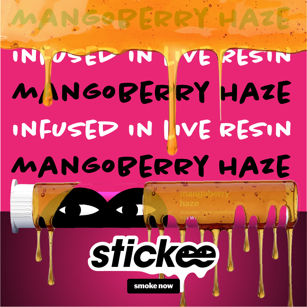Photograph of product: STICKEE | Mangoberry Haze | 1.2g | Live Resin Infused Pre-Roll