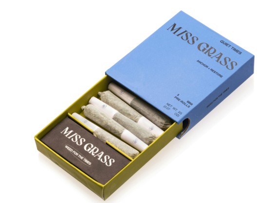 Photograph of product: Miss Grass | Mini Preroll | 5 pk | Quiet Times Bubble Gum Sherb