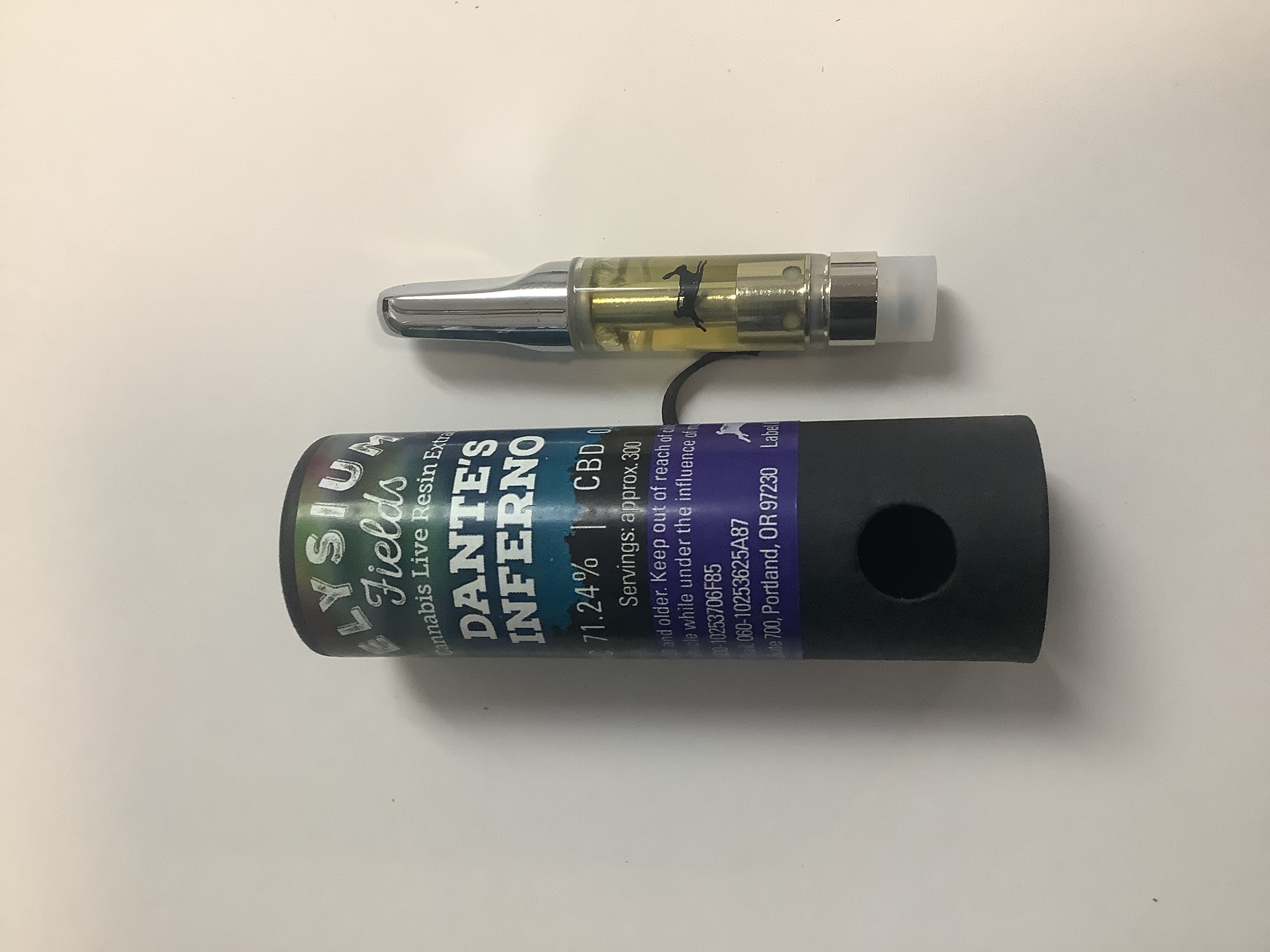 Photograph of product: Elysium Fields | BLACK LABEL DANTE'S INFERNO Cartridge | 1g