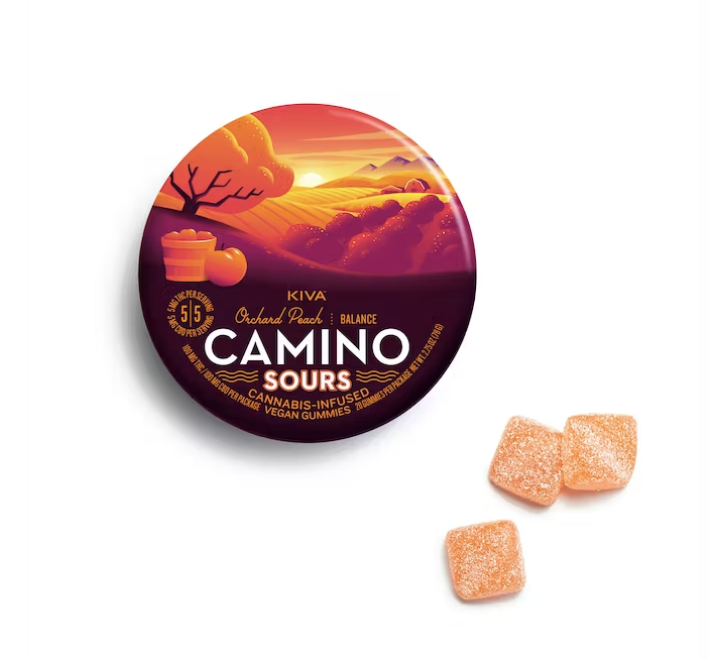 Photograph of product: Camino Sours | Orchard Peach 1:1 Balance Gummies | 100mg
