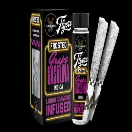 Photograph of product: [Claybourne Co.] Frosted Flyers 2 Pack Prerolls - 1g - Grape Gasolina (I) - 