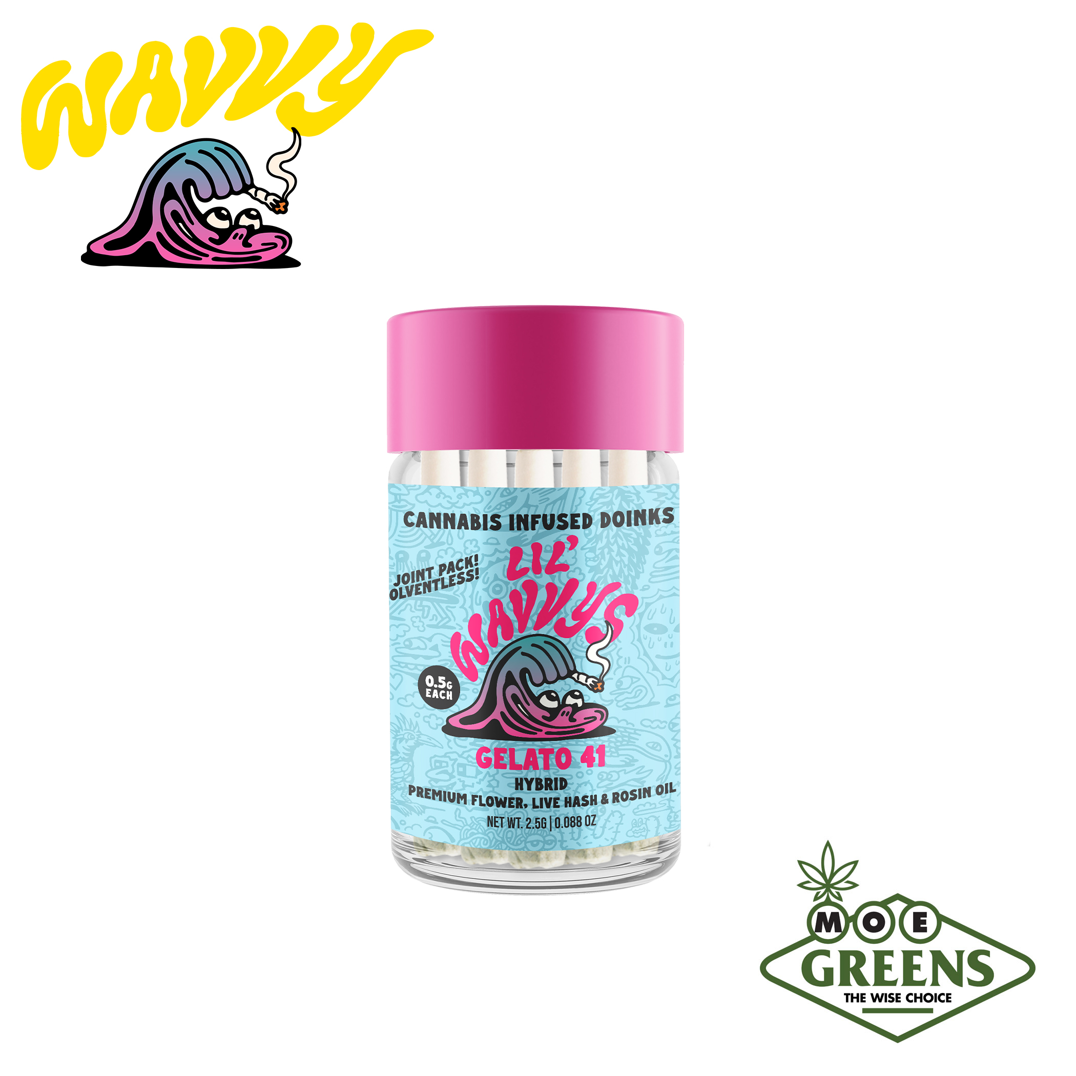 Photograph of product: GELATO 41 DOINKS 5PK [INFUSED W/ LIVE au chocolat & ROSIN OIL]