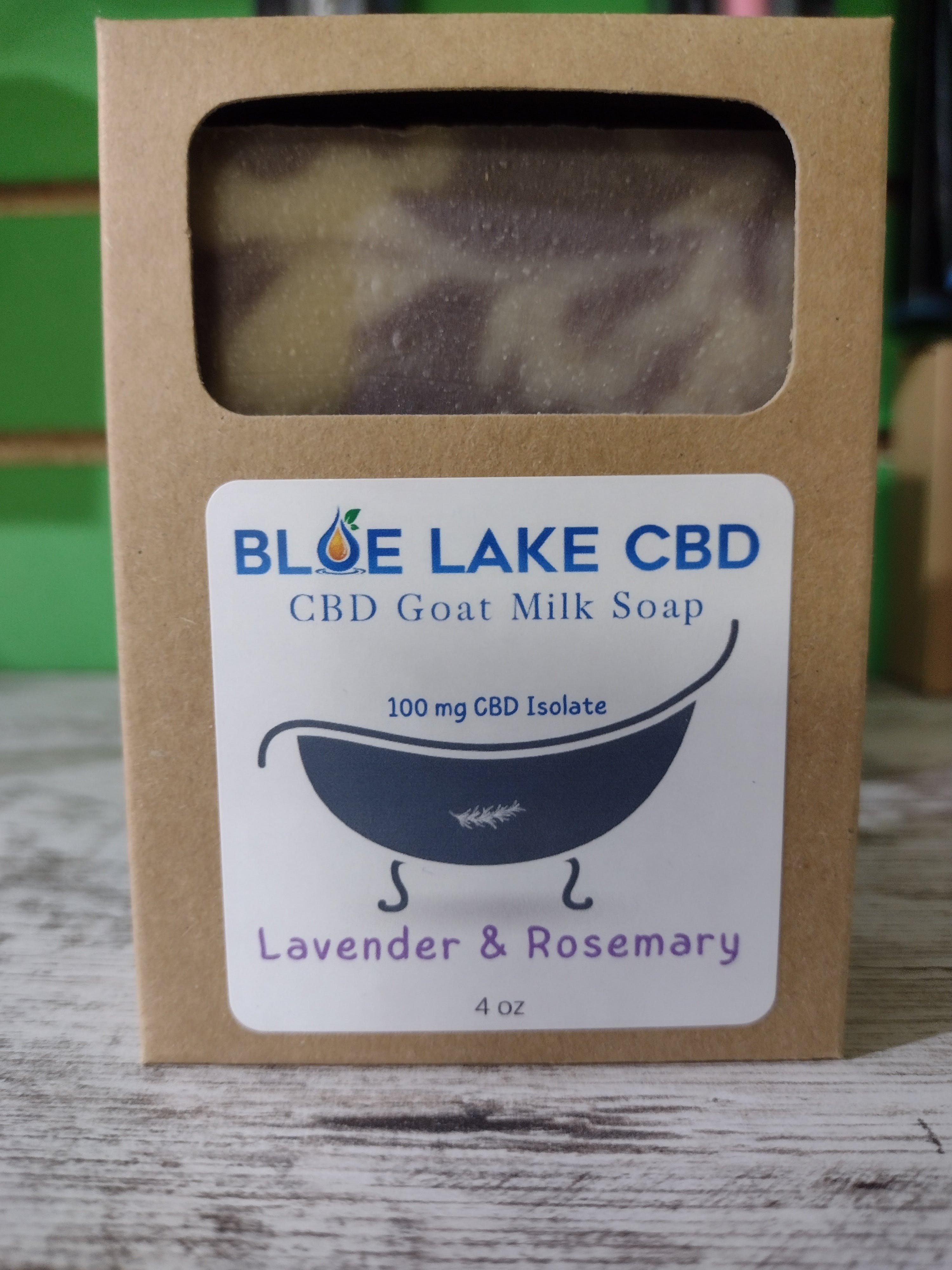 Photograph of product: CBD Goat Milk Soap 4oz - Lavender & Rosemary/Blue Lake CBD