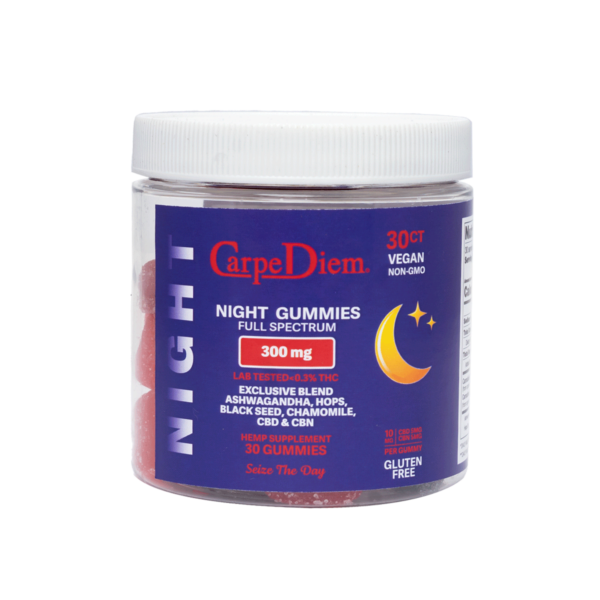 Photograph of product: Carpe Diem Full Spectrum Gummies 5mg CBD / 5mg CBN - Nighttime