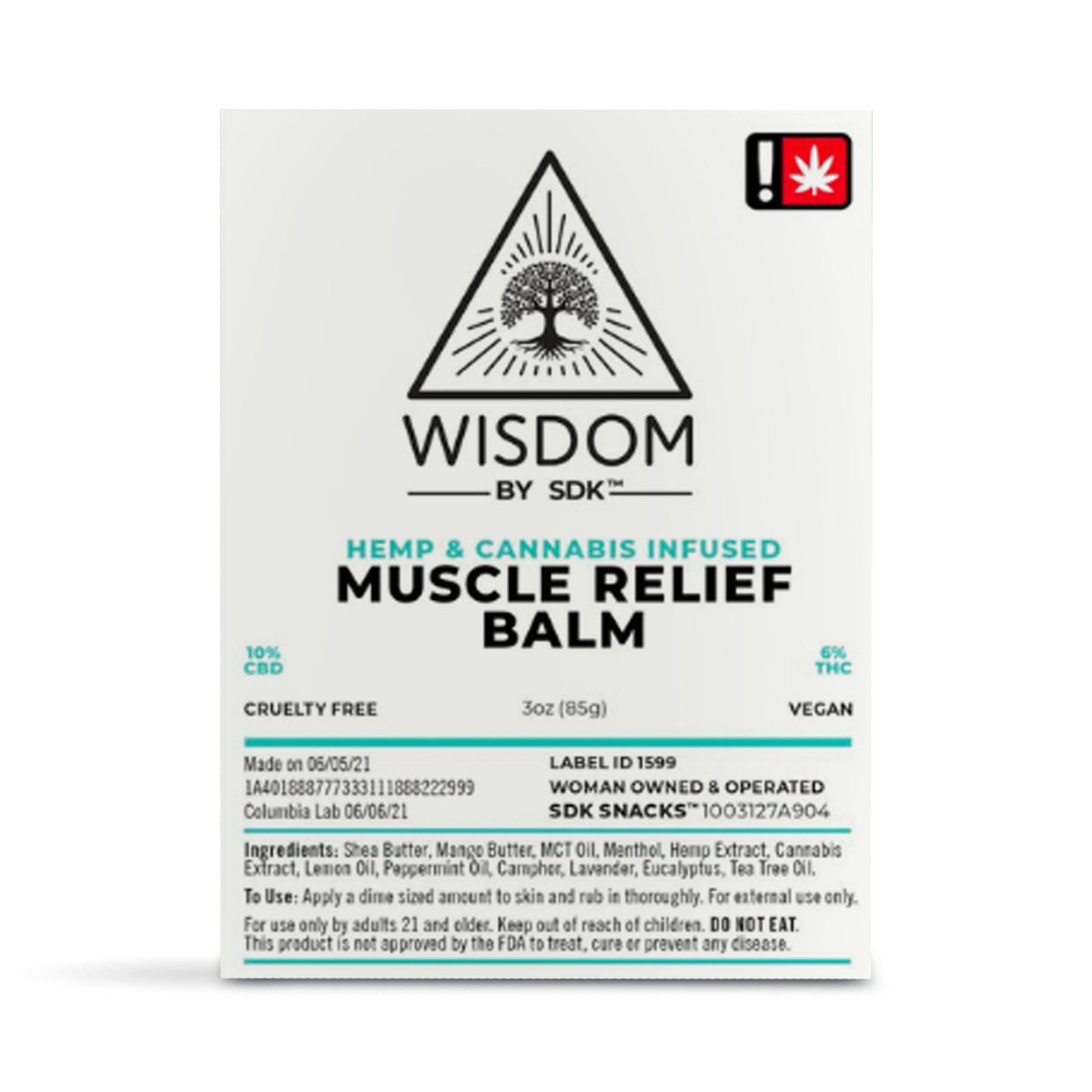Photograph of product: 2:1 CBD:TH-oui Muscle Relief Balm