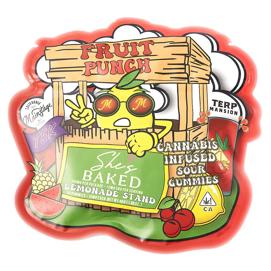 Photograph of product: SHES BAKED - FRUIT PUNCH 100MG