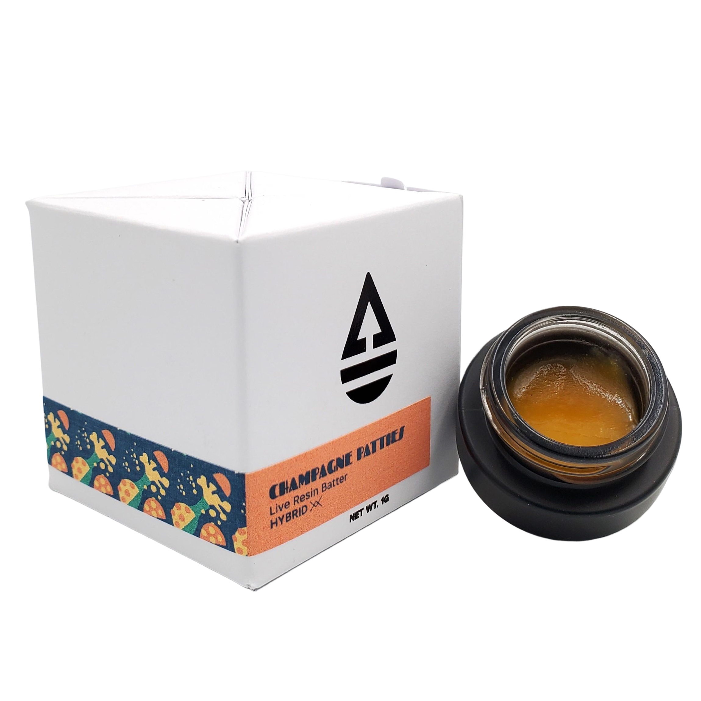 Photograph of product: Champagne Patties | Live Resin Batter 1g | Hybrid