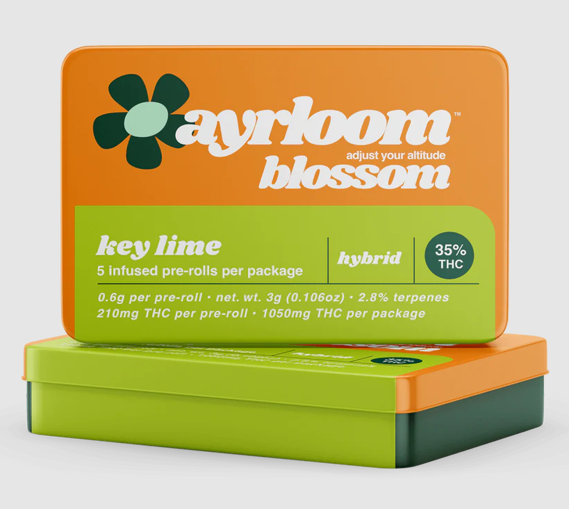 Photograph of product: Ayrloom Blossom Key Lime Infused Prerolls 0.6g 5pk