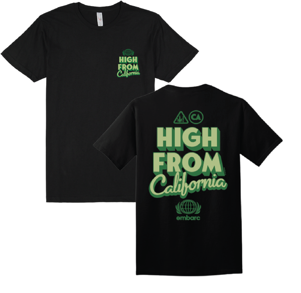 Photograph of product: HIGH FROM CALI STANDARD T-SHIRT SHORT SLEEVE BLACK [L]
