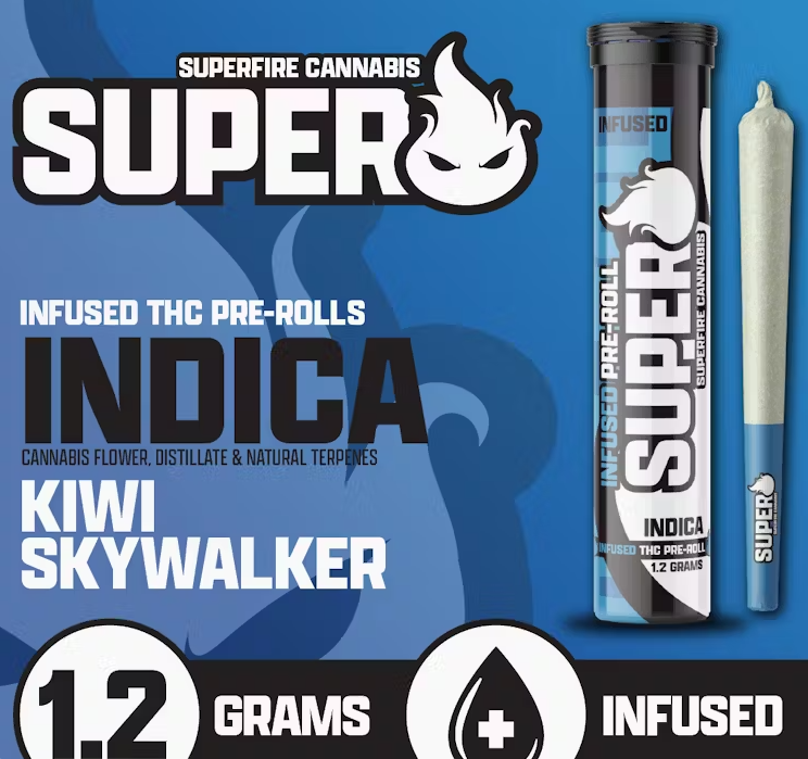 Photograph of product: Kiwi Skywalker Infused Pre roll | Oui'd | Super Fire