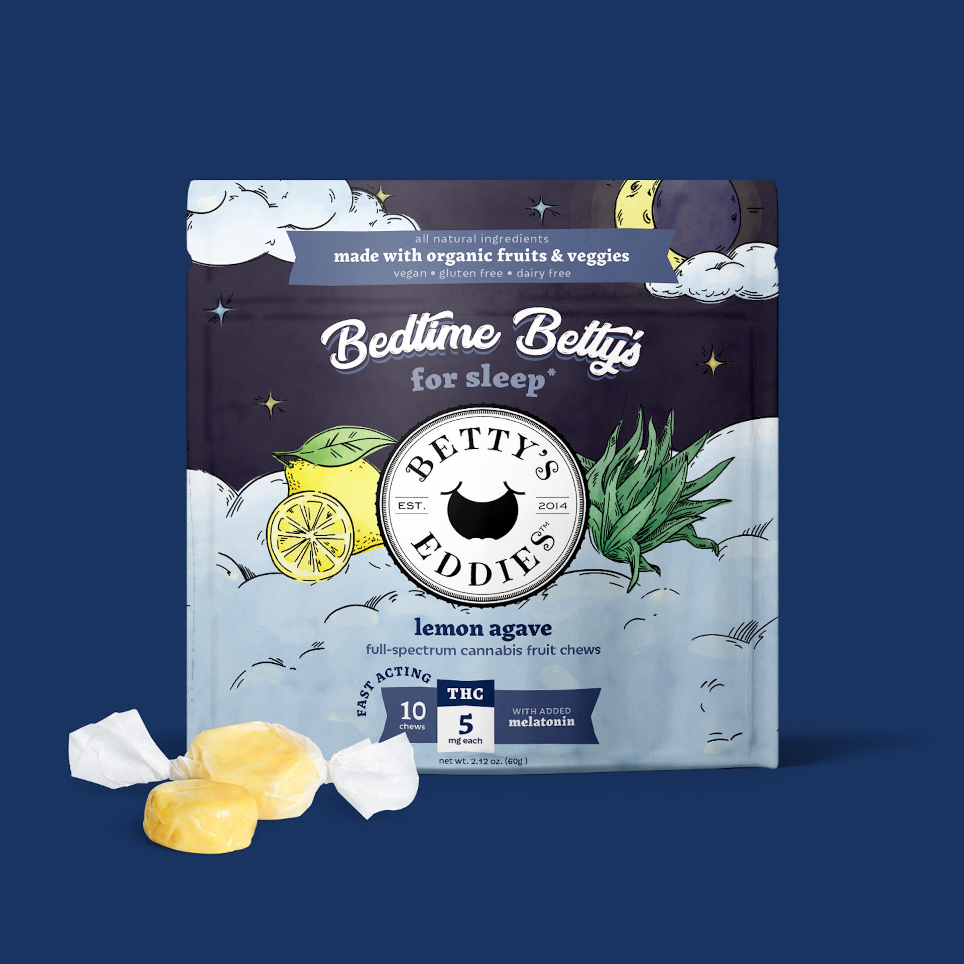 Photograph of product: Lemon Agave Bedtime Betty's - 50mg - Betty's Eddies