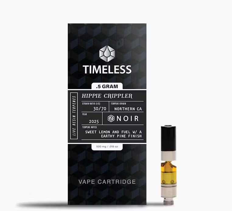 Photograph of product: 510 THREAD - HIPPIE CRIPPLER (1G) [S/H] NOIR - LIVE RESIN
