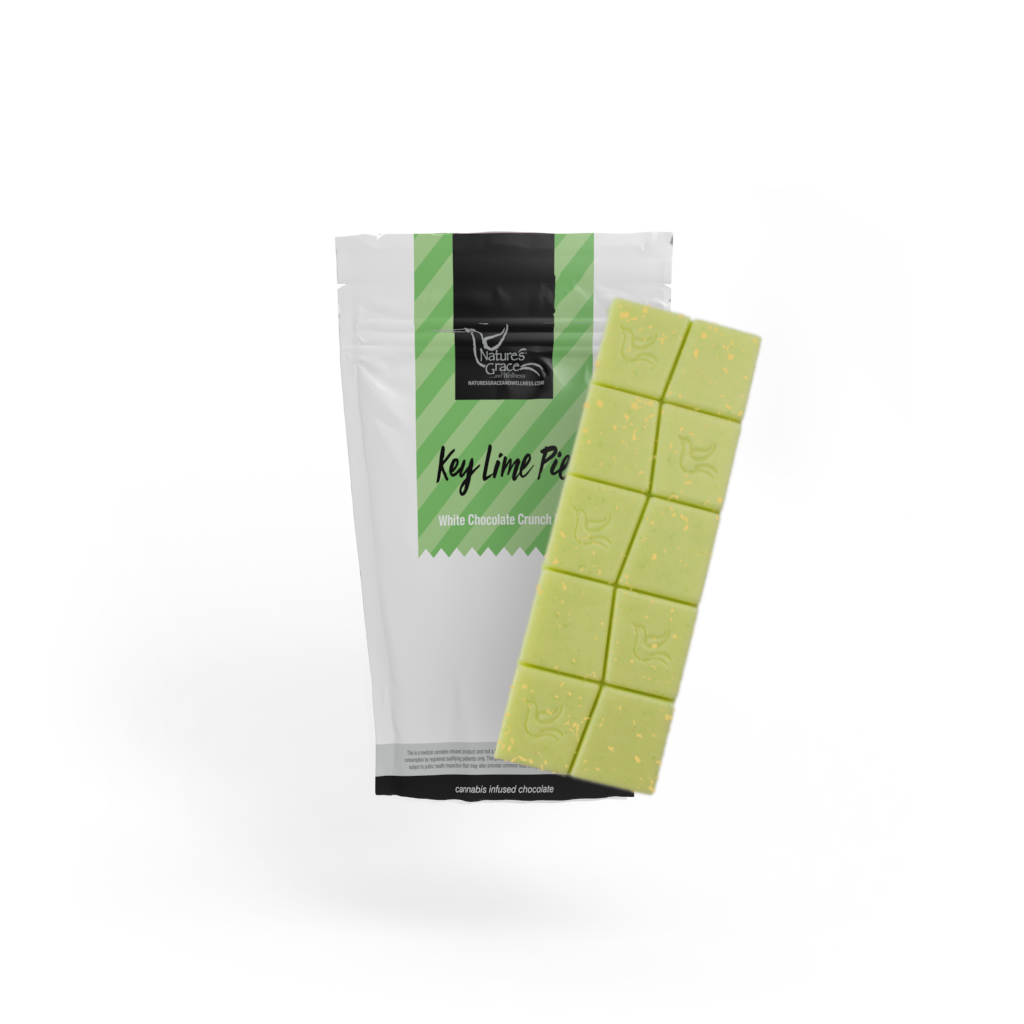 Photograph of product: Key Lime Pie Crunch White Chocolate Bar | 100mg | Nature's Grace
