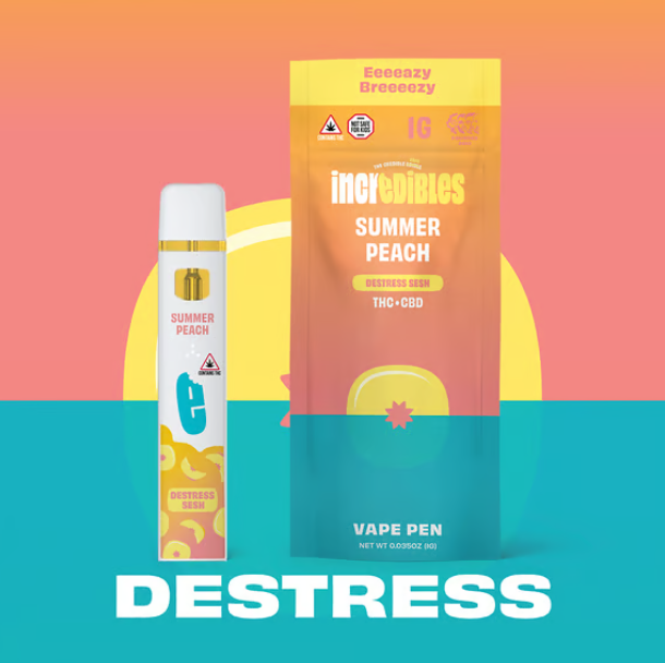 Photograph of product: 7:1 TH-oui:CBD Summer Peach Disposable Vape 1g | 1000mg