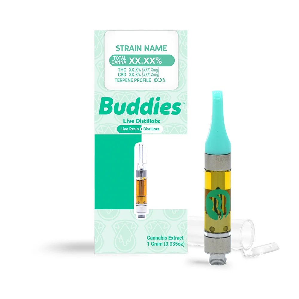 Photograph of product: Buddies Strawnana Blended LR Cartridge Hybrid 1g