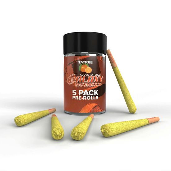 Photograph of product: Galaxy Moonrock - 5 Pack Pre-Roll - Tangie - 