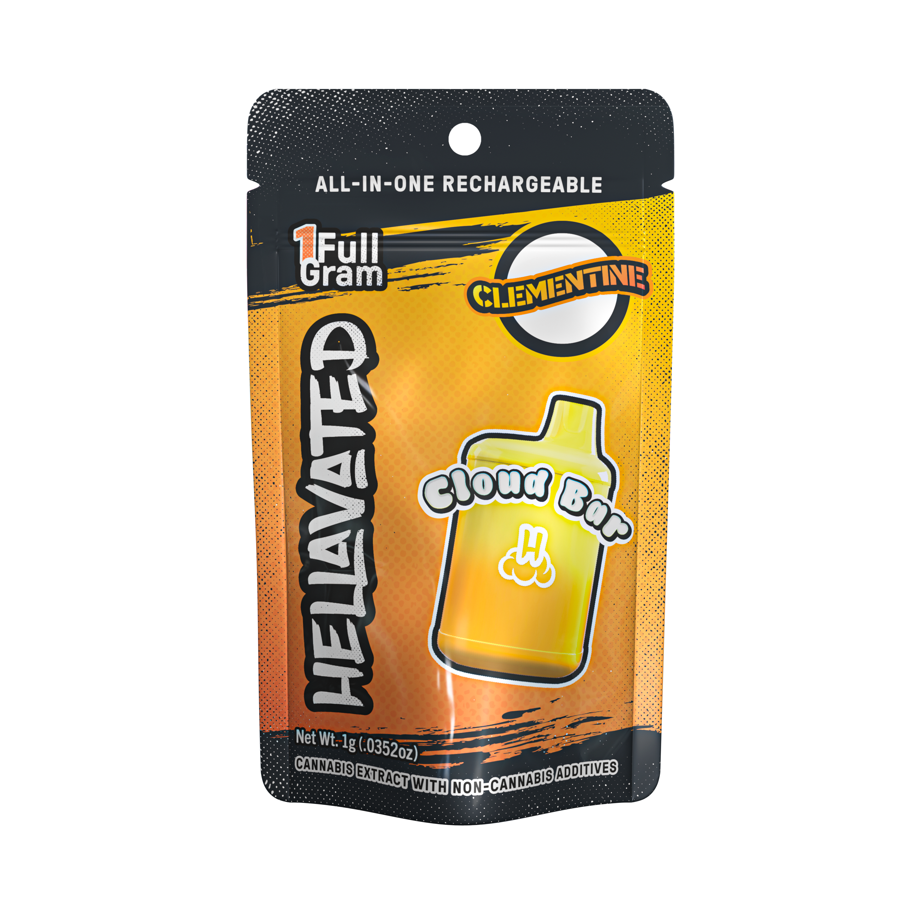 Photograph of product: Clementine Cloud Bar Rechargeable Disposable | 1g