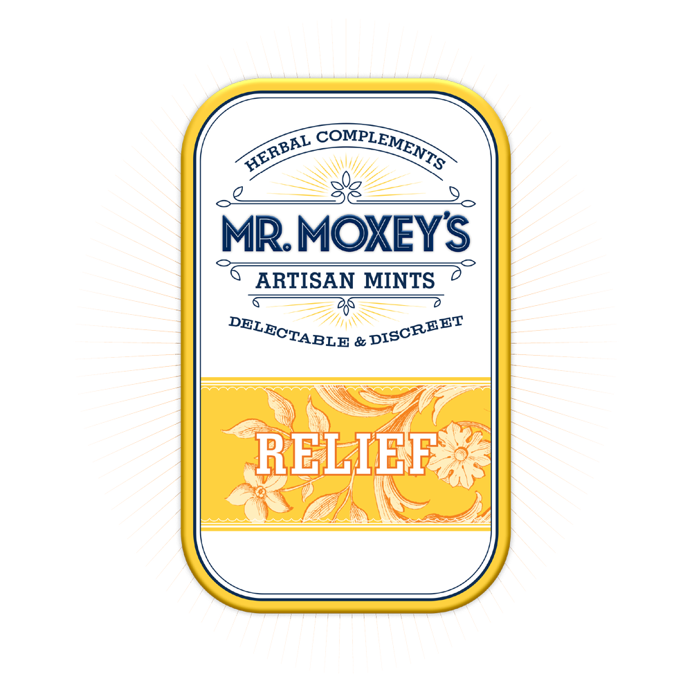 Photograph of product: Relief 1:1:1 Lemon Ginger Mints (100mg CBD/100mg TH-oui/100mg CBG)