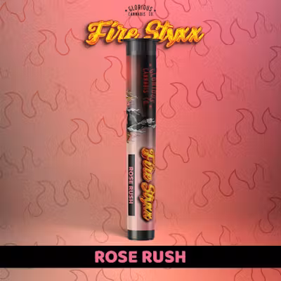 Photograph of product: Glorious Oui'd Co. Fire Styxx Infused Pre Roll Rose Rush